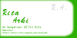 rita arki business card